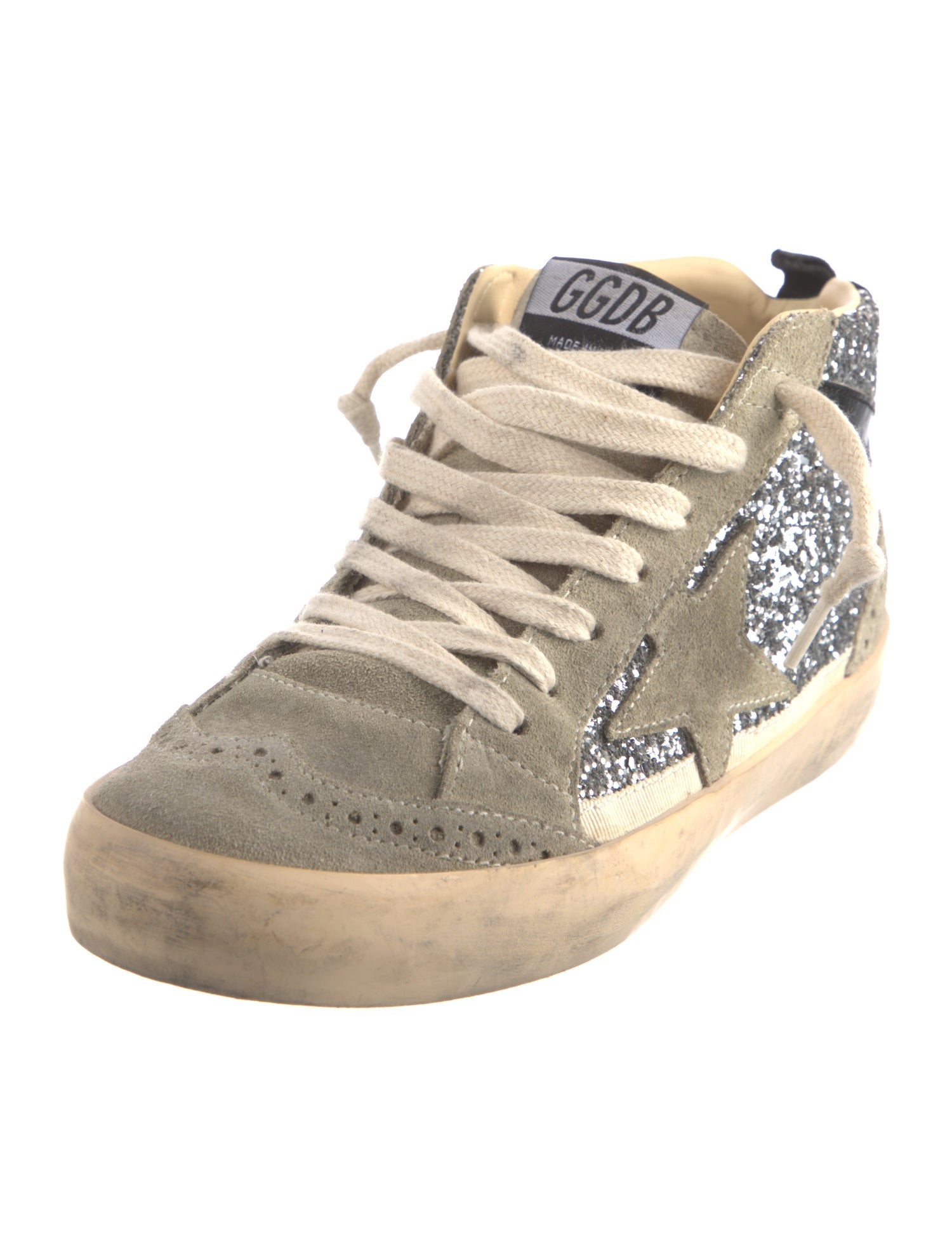 Golden Goose Suede Colorblock Pattern Sneakers
