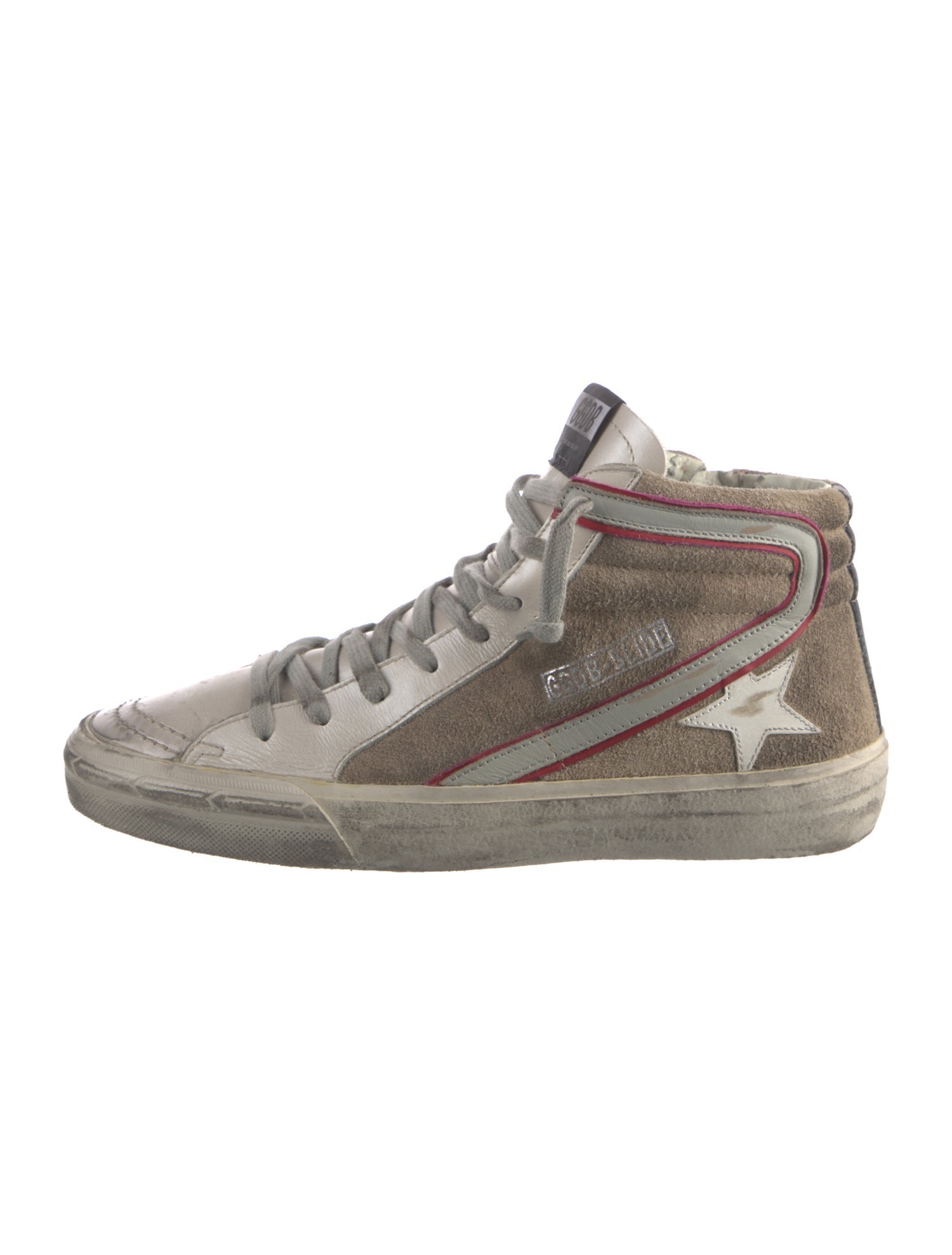 Golden Goose Suede Colorblock Pattern Sneakers