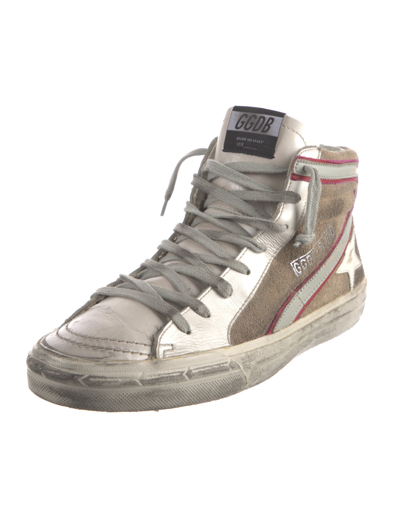 Golden Goose Suede Colorblock Pattern Sneakers