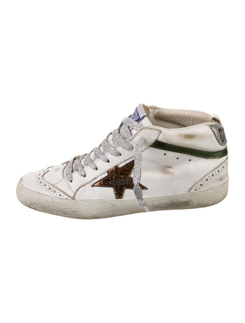 Golden Goose Leather Printed Athletic Sneakers