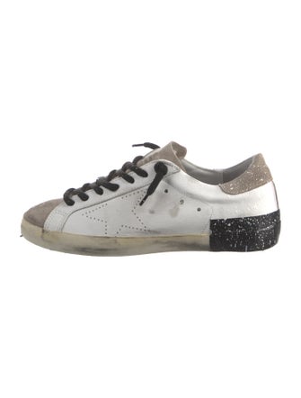 Golden Goose Leather Colorblock Pattern Sneakers