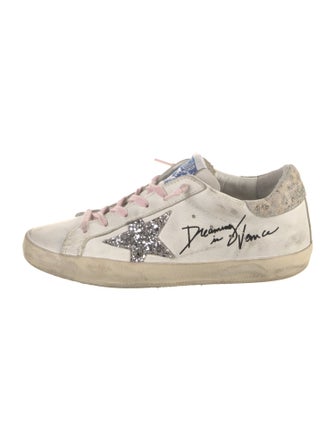 Golden Goose Leather Printed Sneakers