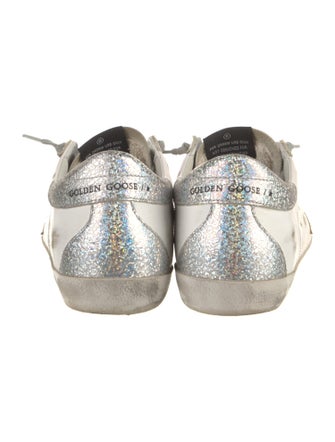 Golden Goose Leather Glitter Accents Sneakers