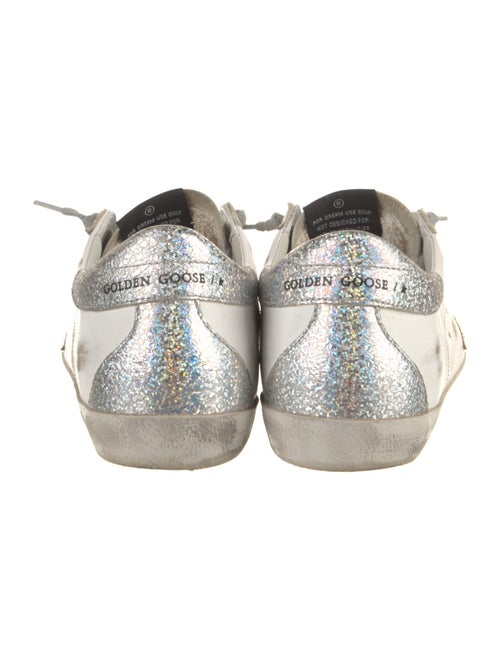 Golden Goose Leather Glitter Accents Sneakers