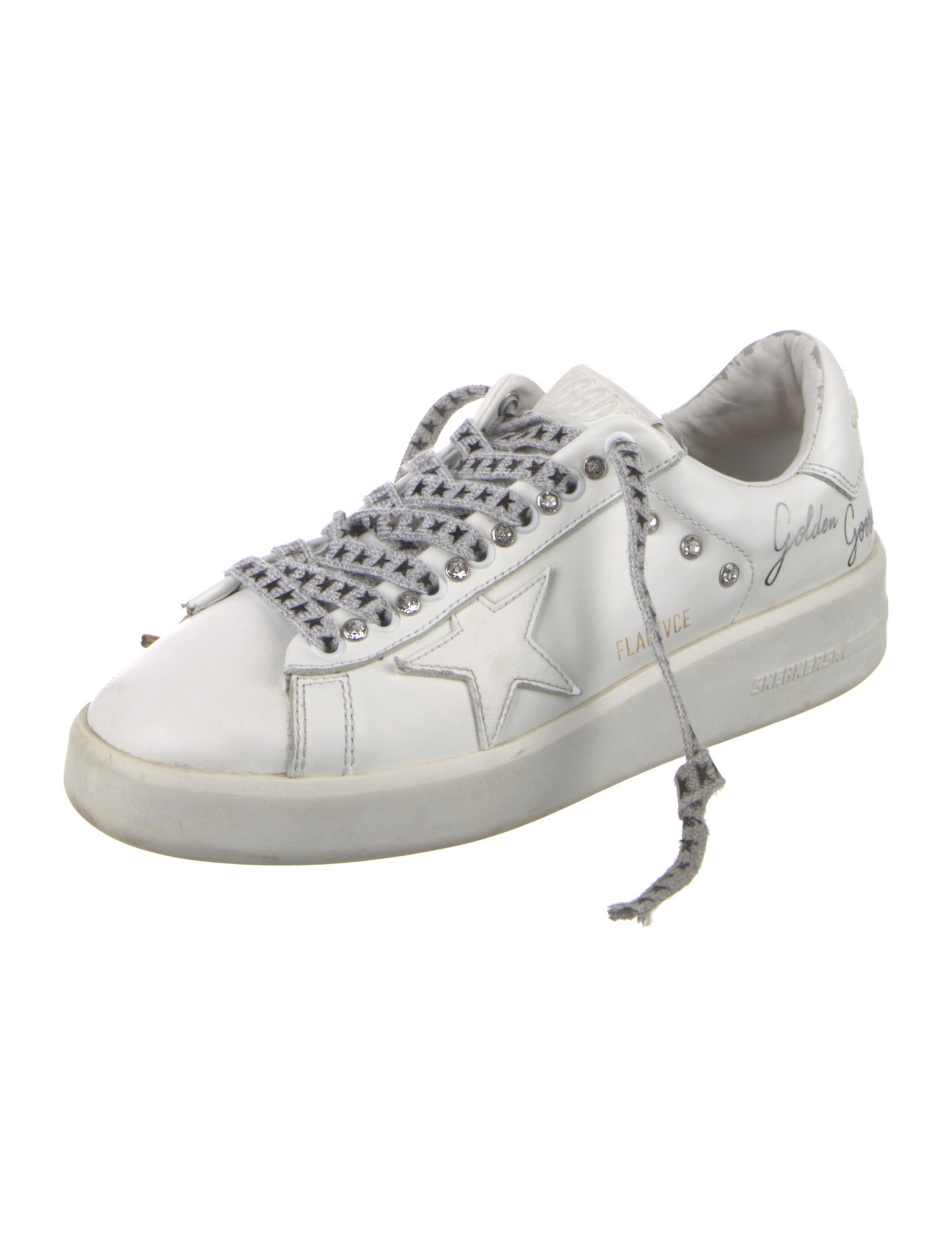 Golden Goose Leather Crystal Embellishments Sneakers