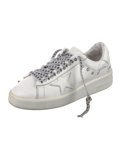 Golden Goose Leather Crystal Embellishments Sneakers