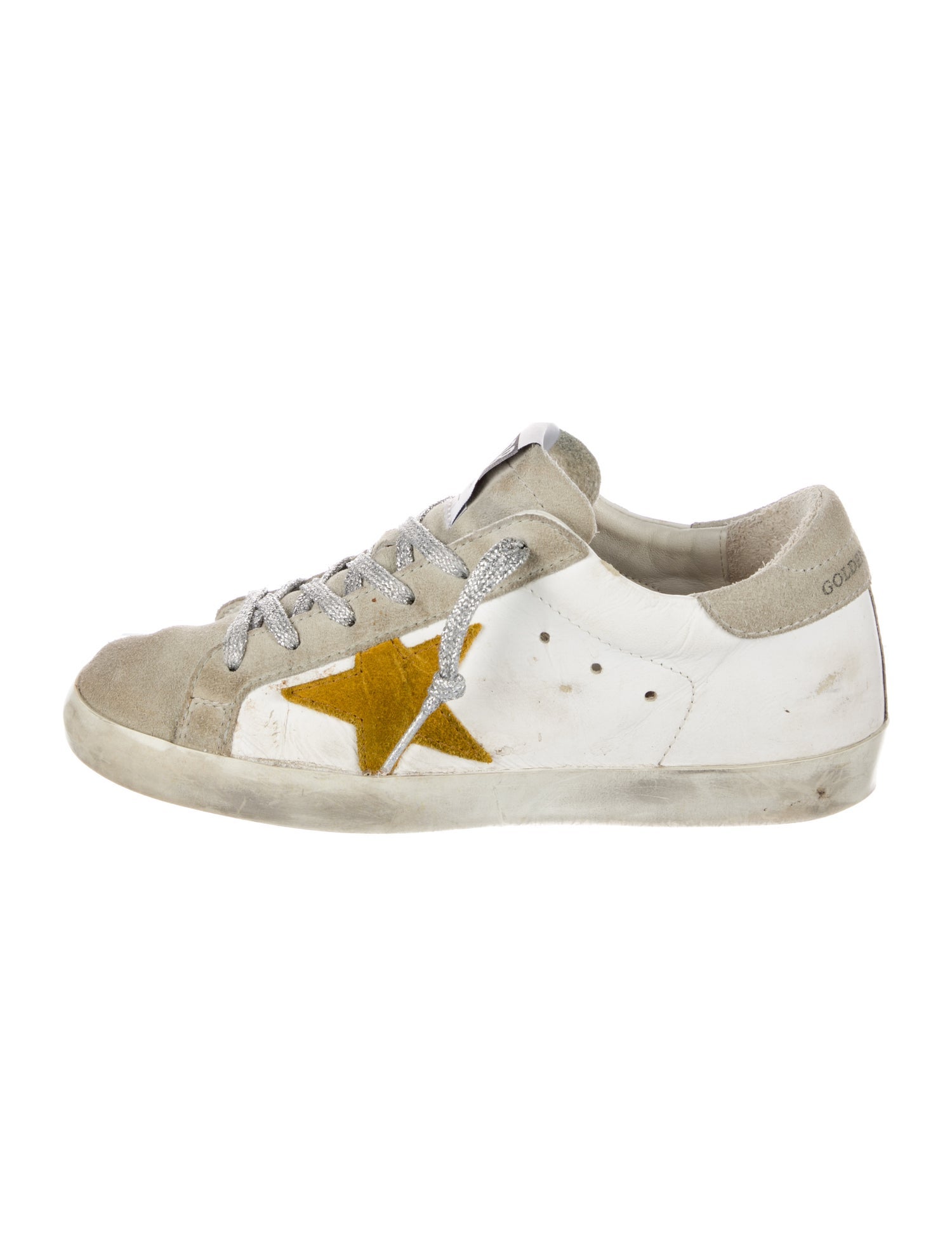 Golden Goose Leather Colorblock Pattern Sneakers