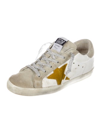 Golden Goose Leather Colorblock Pattern Sneakers