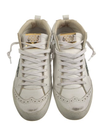 Golden Goose Leather Glitter Accents Sneakers