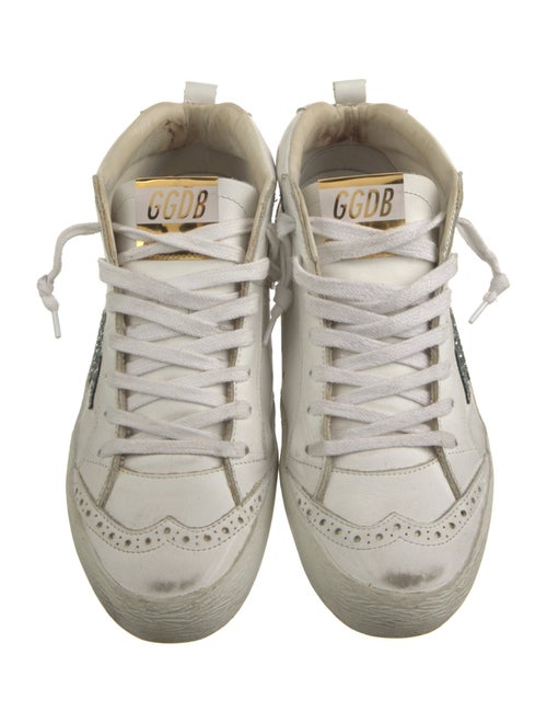 Golden Goose Leather Glitter Accents Sneakers