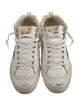 Golden Goose Leather Glitter Accents Sneakers