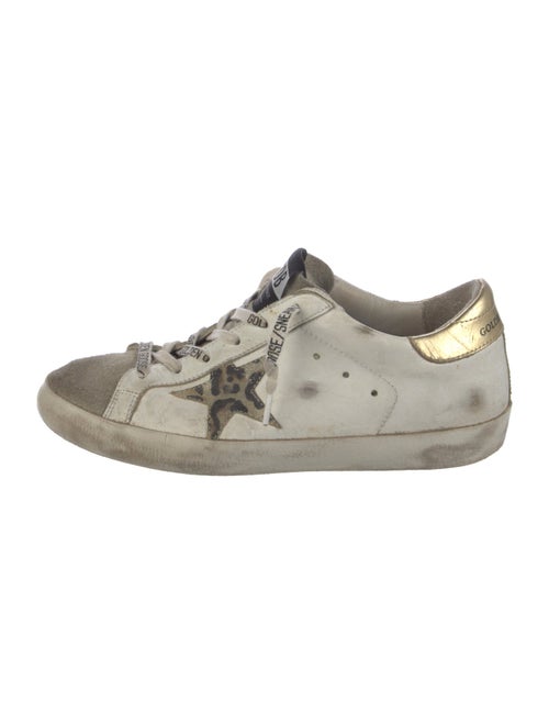 Golden Goose Leather Printed Sneakers
