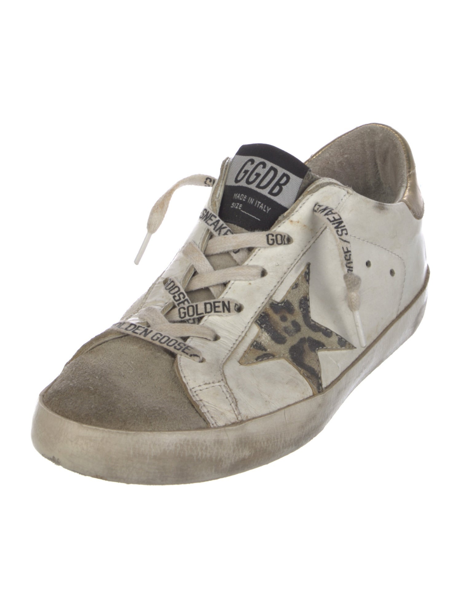 Golden Goose Leather Printed Sneakers
