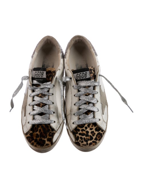 Golden Goose Leather Animal Print Sneakers