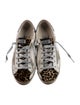 Golden Goose Leather Animal Print Sneakers