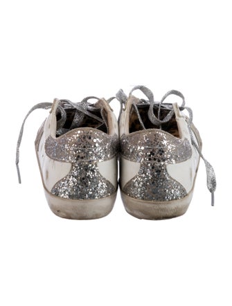 Golden Goose Leather Animal Print Sneakers