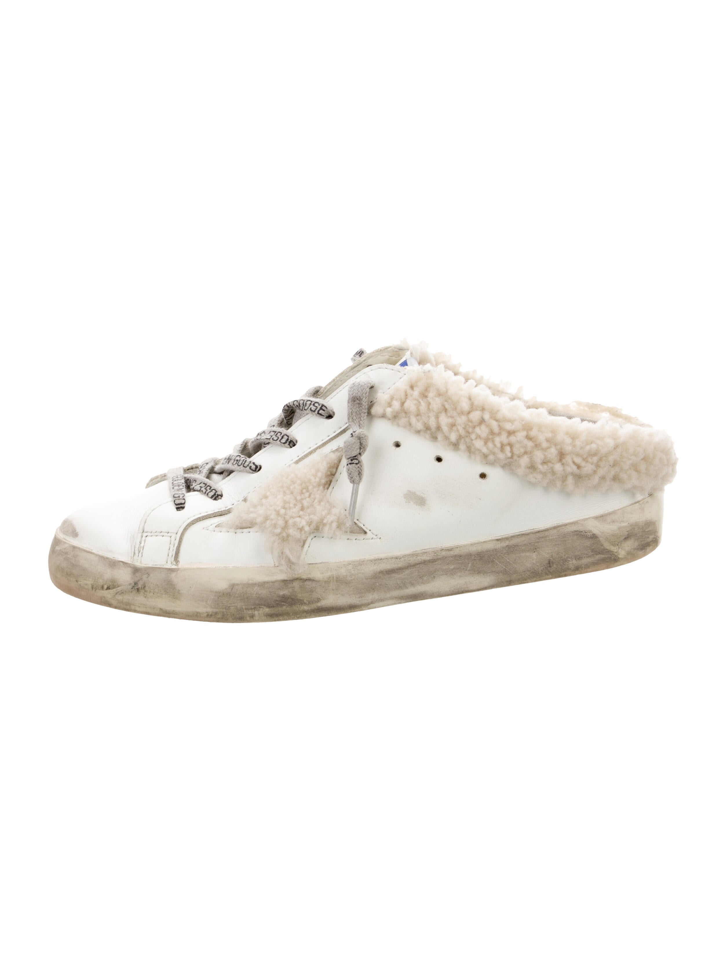 Golden Goose Leather Glitter Accents Sneakers