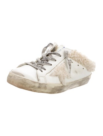 Golden Goose Leather Glitter Accents Sneakers