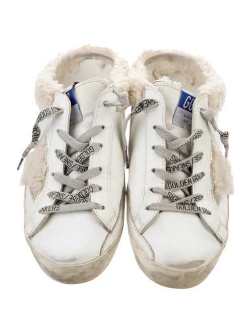 Golden Goose Leather Glitter Accents Sneakers