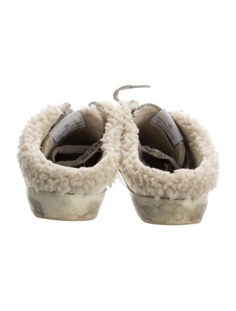 Golden Goose Leather Glitter Accents Sneakers