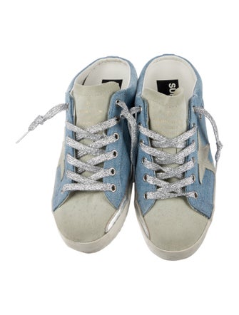 Golden Goose Denim Colorblock Pattern Sneakers