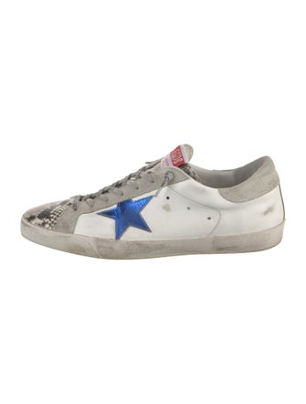 Golden Goose Leather Animal Print Sneakers