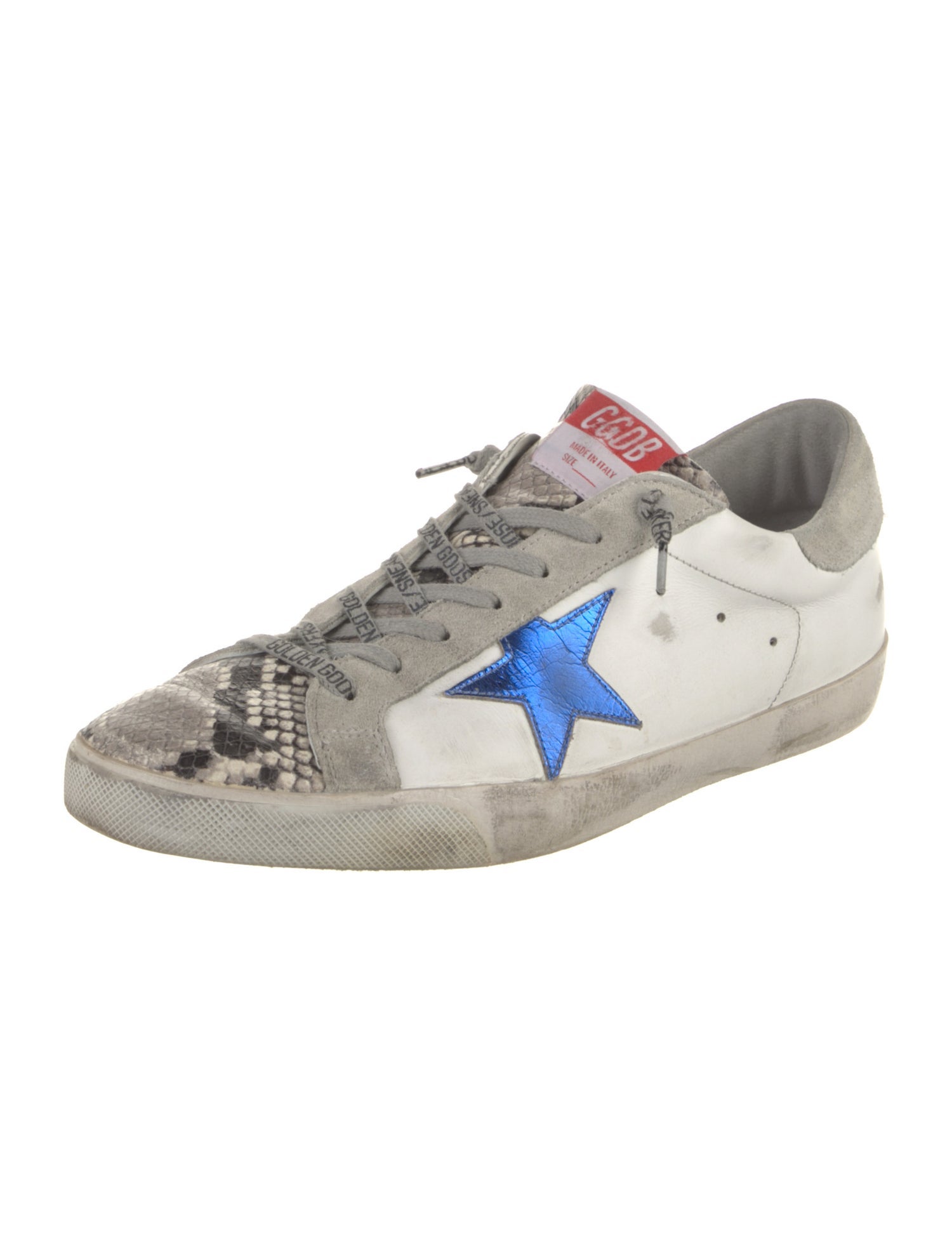 Golden Goose Leather Animal Print Sneakers