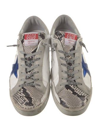 Golden Goose Leather Animal Print Sneakers