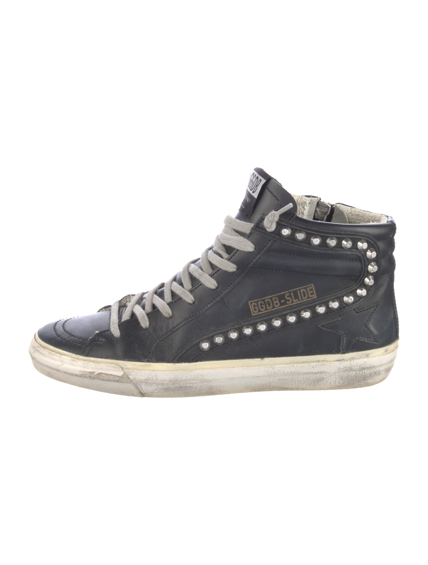 Golden Goose Leather Studded Accents Wedge Sneakers