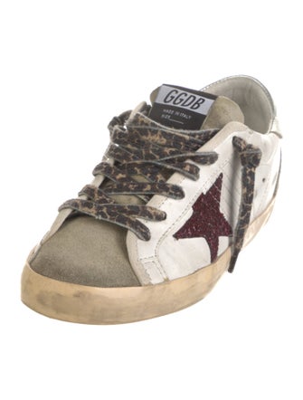 Golden Goose Leather Colorblock Pattern Sneakers