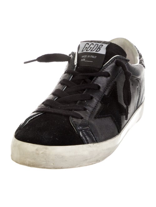 Golden Goose Leather Glitter Accents Sneakers