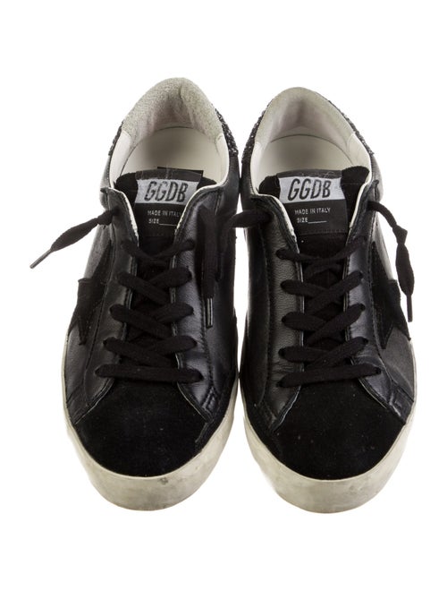 Golden Goose Leather Glitter Accents Sneakers