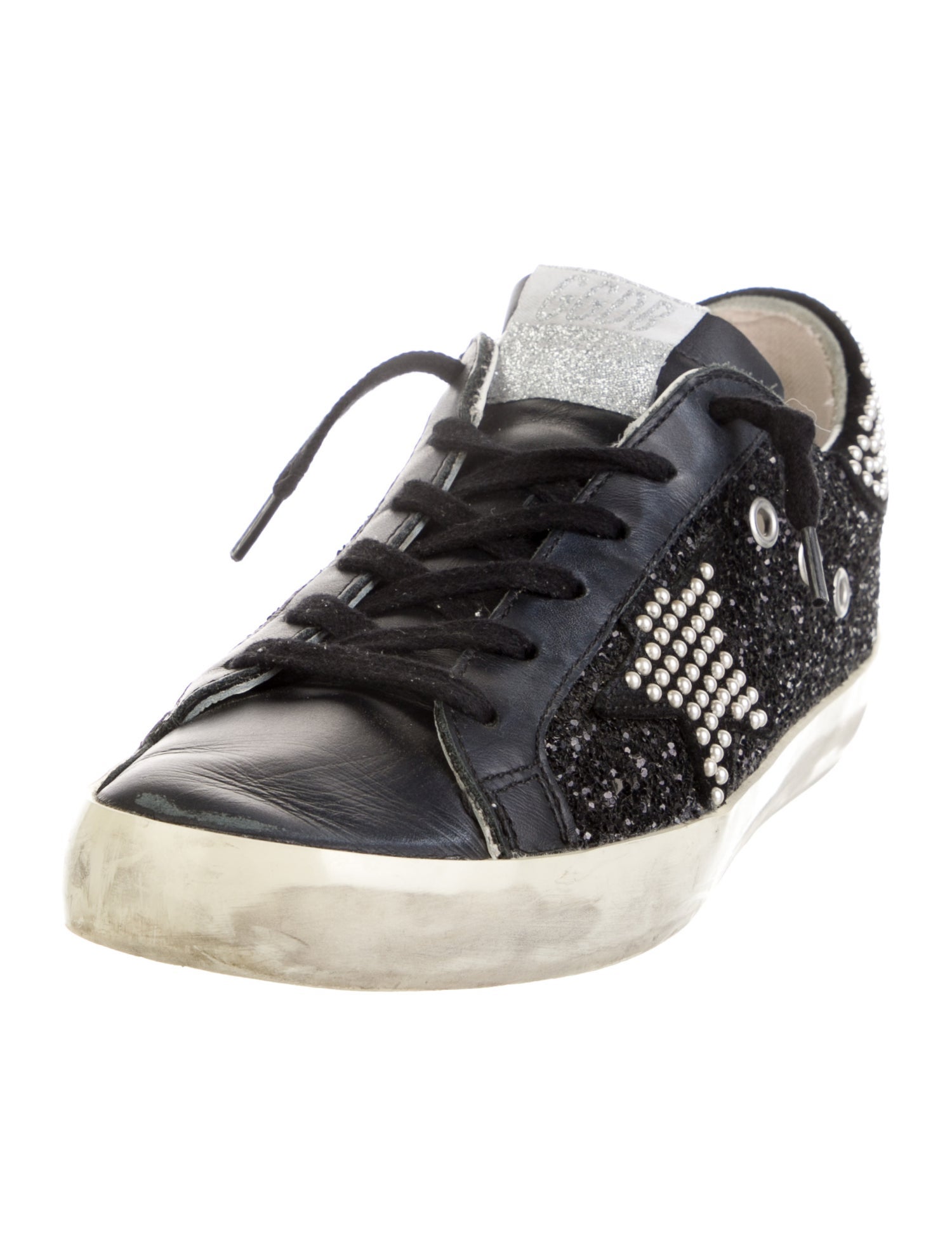 Golden Goose Faux Pearl Accents Leather Sneakers