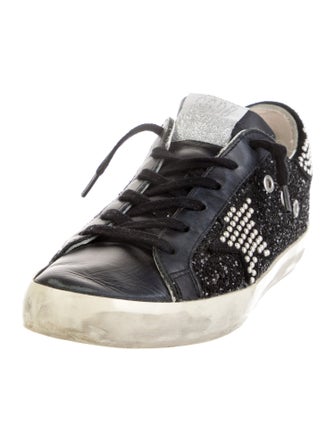 Golden Goose Faux Pearl Accents Leather Sneakers