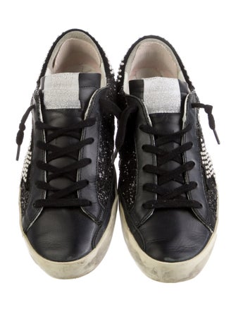 Golden Goose Faux Pearl Accents Leather Sneakers