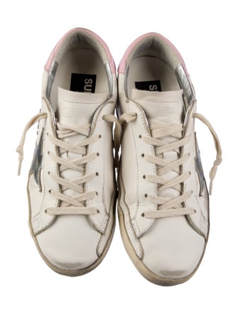 Golden Goose Leather Graphic Print Sneakers