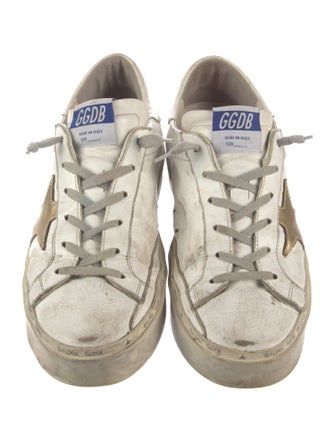 Golden Goose Leather Distressed Accents Sneakers