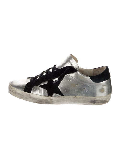 Golden Goose Leather Colorblock Pattern Sneakers