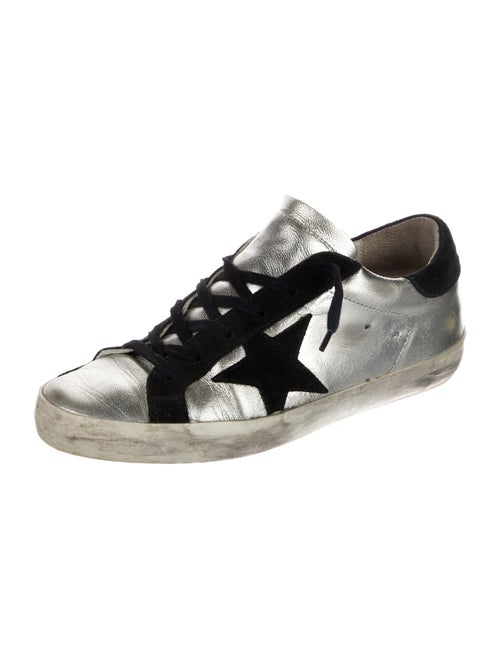 Golden Goose Leather Colorblock Pattern Sneakers