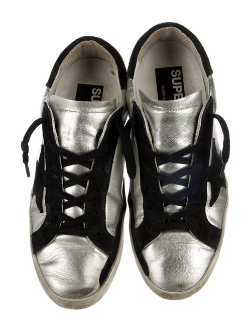 Golden Goose Leather Colorblock Pattern Sneakers
