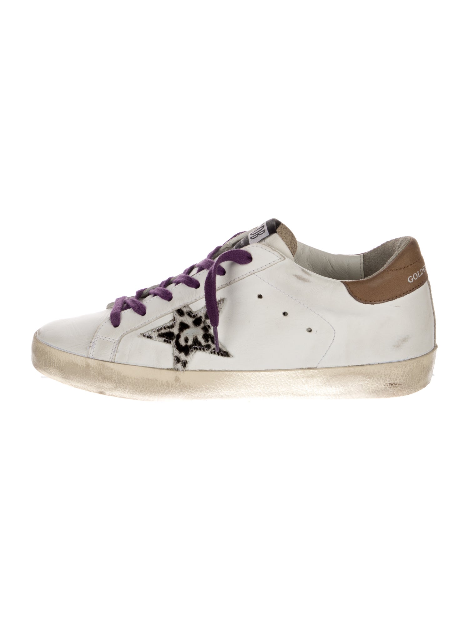 Golden Goose Leather Glitter Accents Sneakers