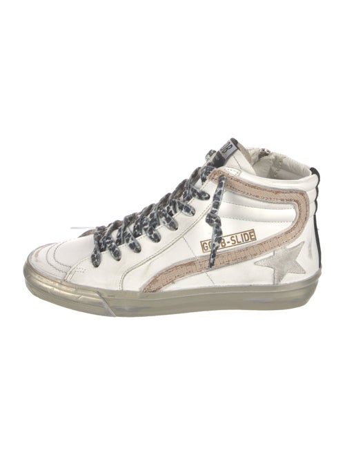 Golden Goose Leather Animal Print Sneakers