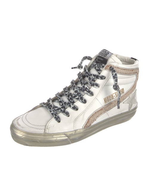 Golden Goose Leather Animal Print Sneakers