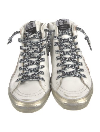 Golden Goose Leather Animal Print Sneakers