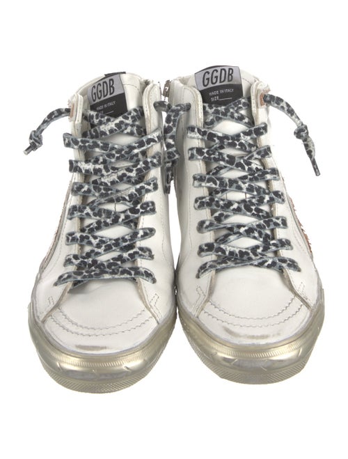 Golden Goose Leather Animal Print Sneakers