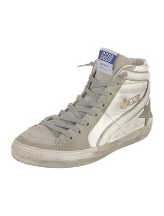 Golden Goose Leather Colorblock Pattern Sneakers