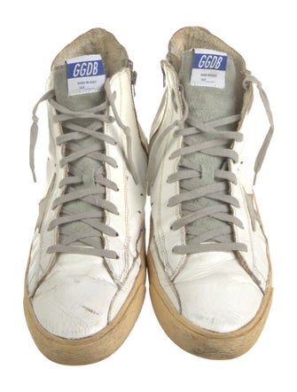 Golden Goose Leather Printed Sneakers