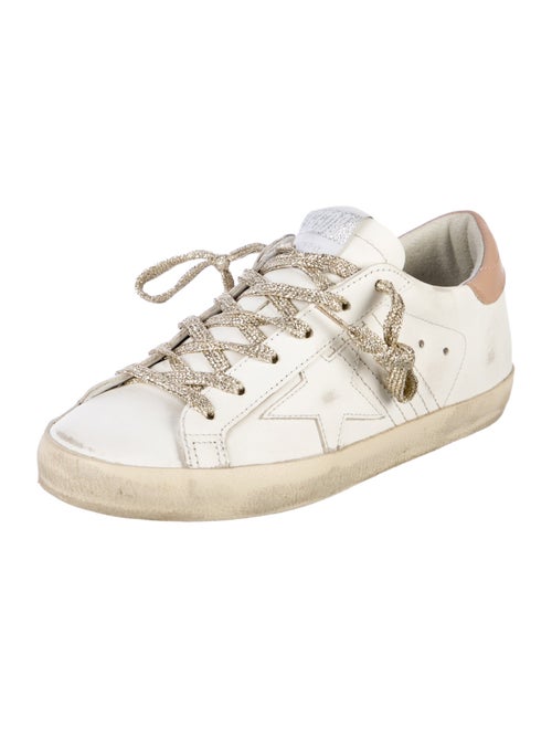 Golden Goose Leather Glitter Accents Sneakers