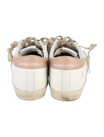 Golden Goose Leather Glitter Accents Sneakers