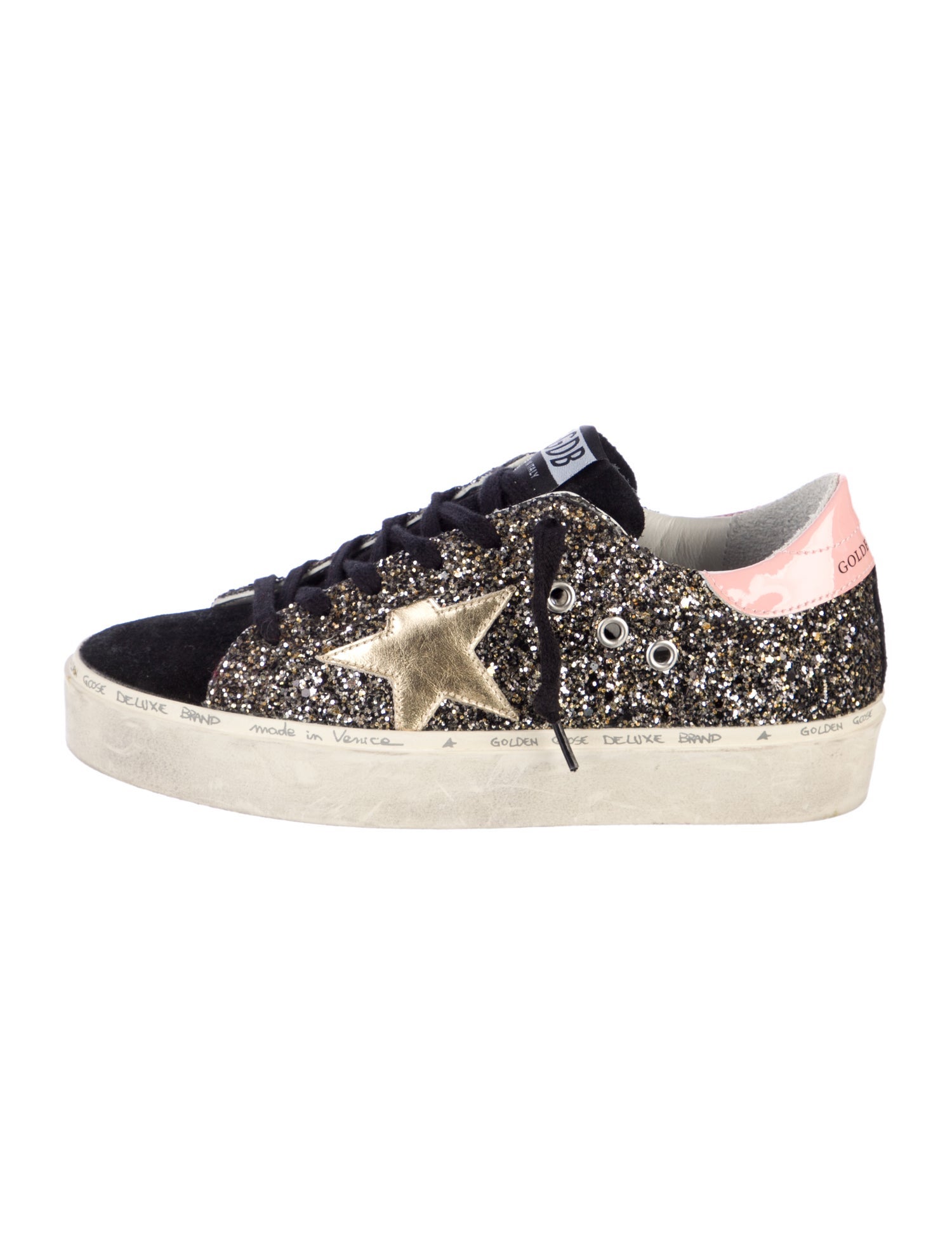 Golden Goose Glitter Colorblock Pattern Sneakers